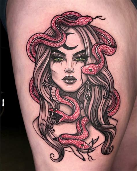 thigh feminine beautiful medusa tattoo|11+ Medusa Thigh Tattoo Ideas That Will Blow Your Mind!